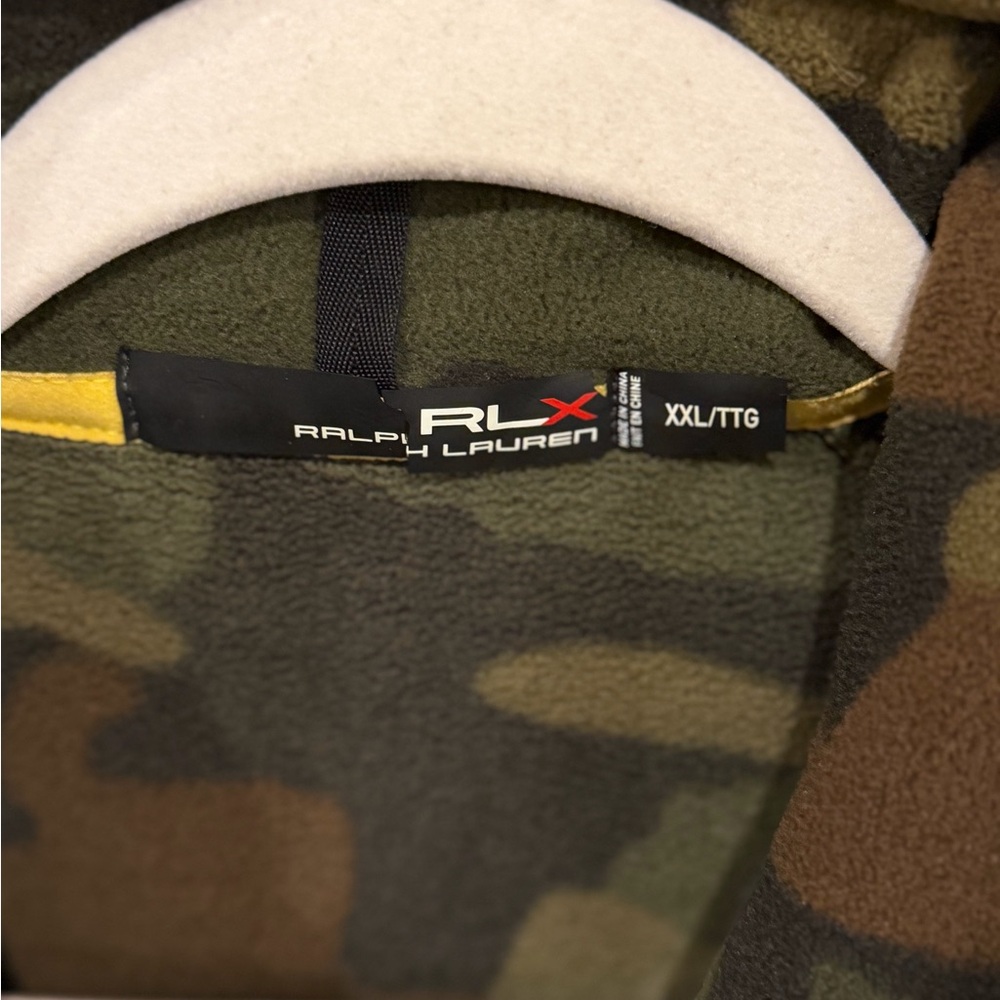Ralph Lauren RLX Camo Fleece Vest with Yellow Trim - Picture 2 of 5